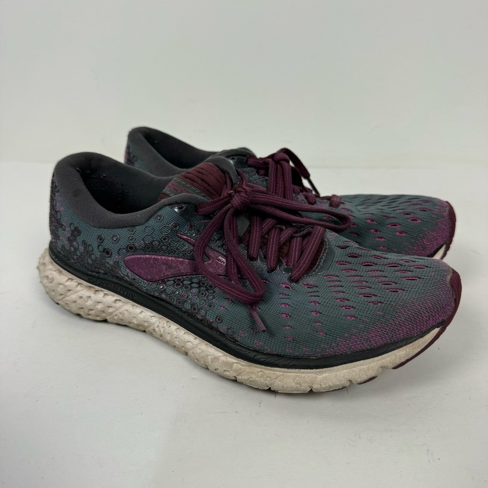 Brooks Glycerin 17 Grey & Purple Running Shoes athletic workout
